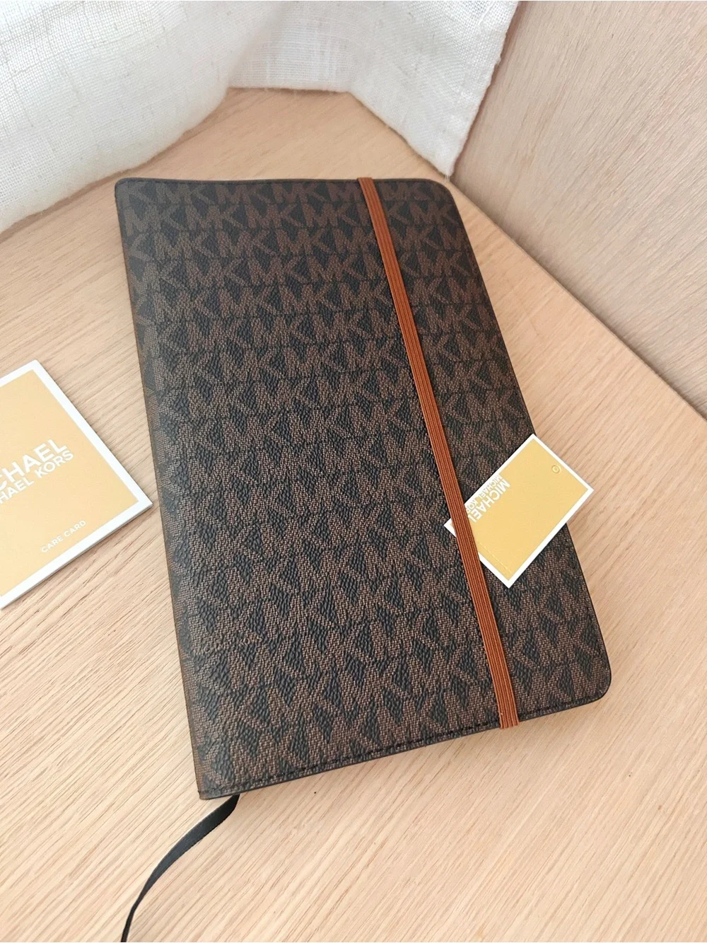 NWT📒Michael Kors Medium Notebook Journal Brown Signature Logo School Work Gift